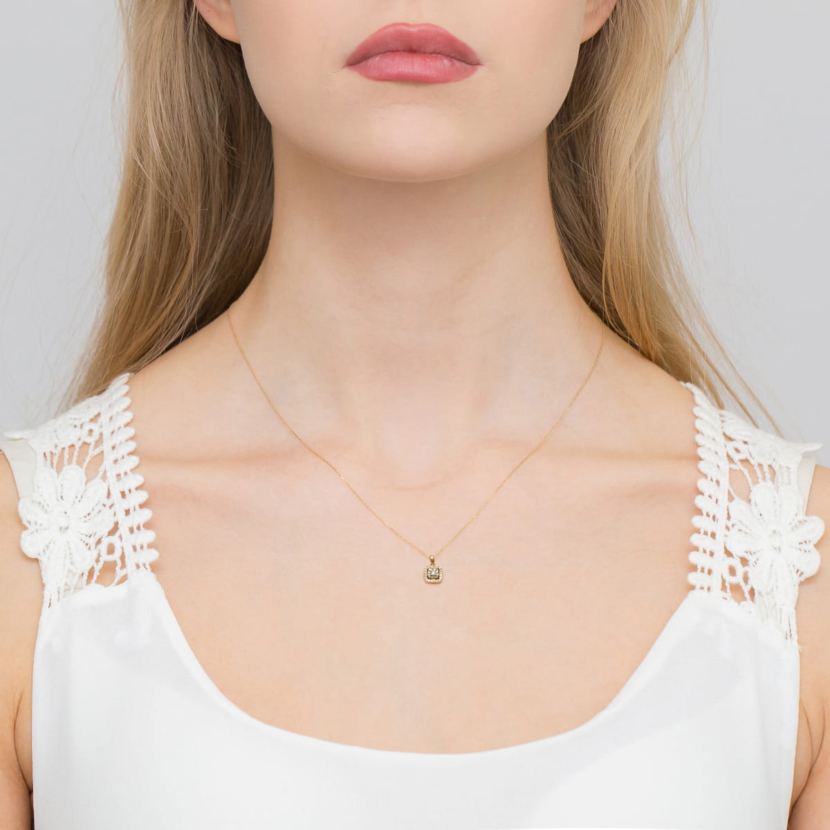 Zawieszka z żółtego złota z brylantem 0.12 ct FZ0514-585-B0.12 2