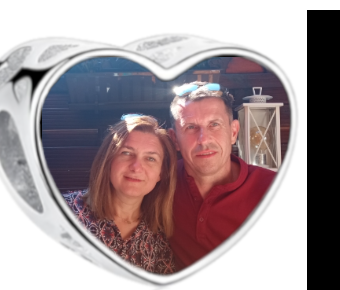 Charms • Zawieszka ze zdjęciem i grawerem • Serce ażurowe 2