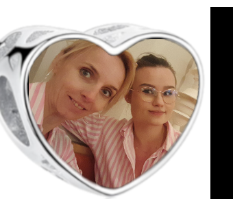 Charms • Zawieszka ze zdjęciem i grawerem • Serce ażurowe 1