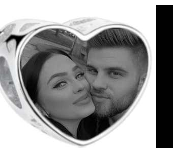 Charms • Zawieszka ze zdjęciem • Serce • Granatowa cyrkonia 1