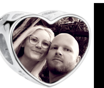 Charms • Zawieszka ze zdjęciem i grawerem • Serce ażurowe 2