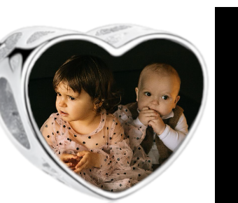 Charms • Zawieszka ze zdjęciem i grawerem • Serce ażurowe 2