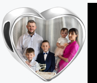 Charms • Zawieszka ze zdjęciem • Serce • Różowe cyrkonie 2
