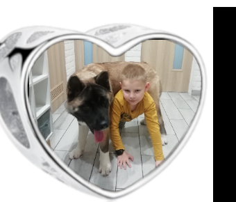 Charms • Zawieszka ze zdjęciem i grawerem • Serce ażurowe 1