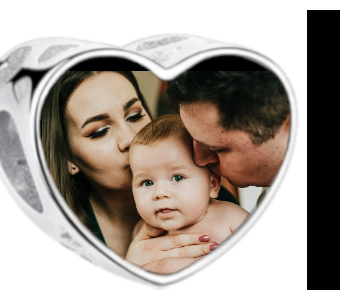 Charms • Zawieszka ze zdjęciem i grawerem • Serce ażurowe 2