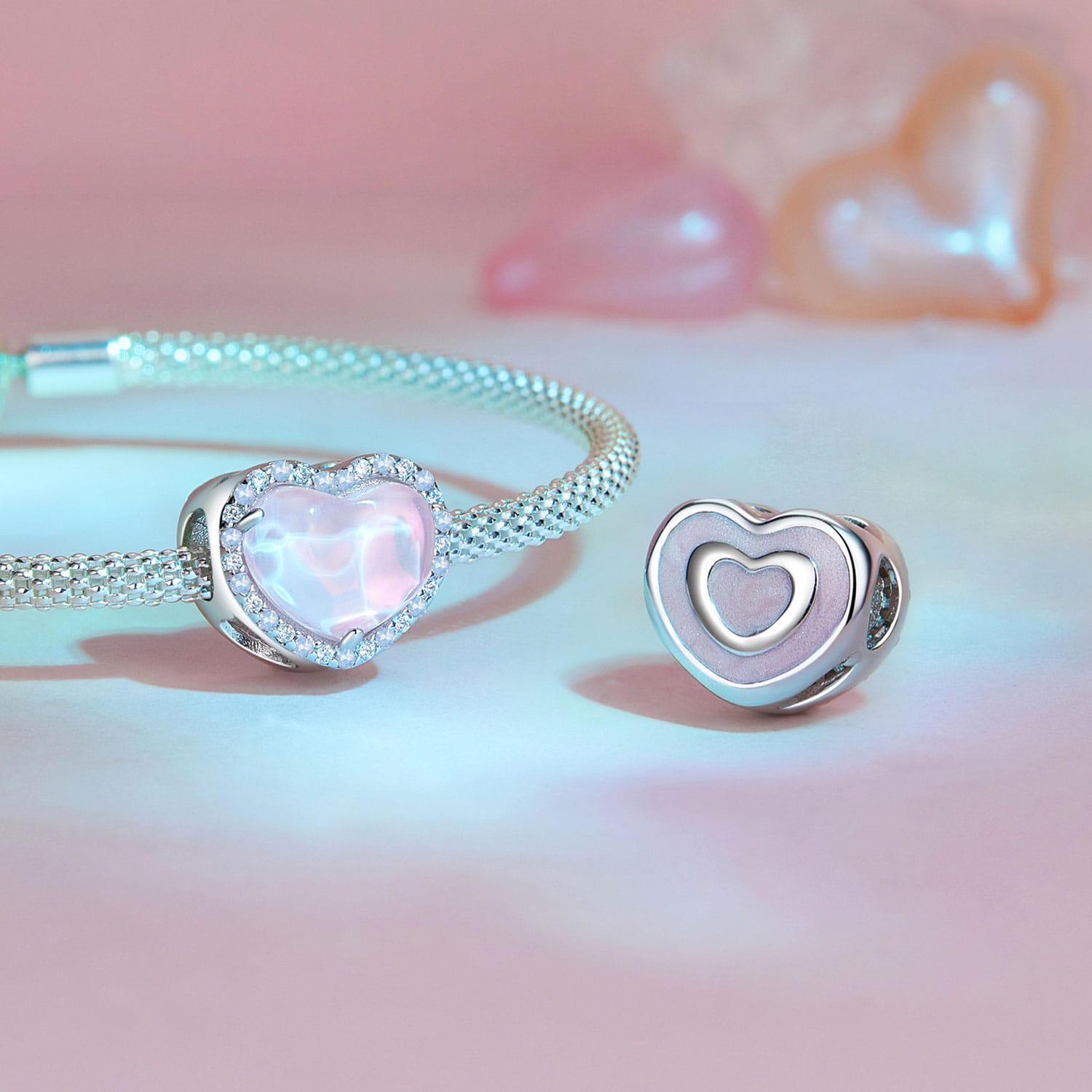 Charms różowe serce FUG010017 1