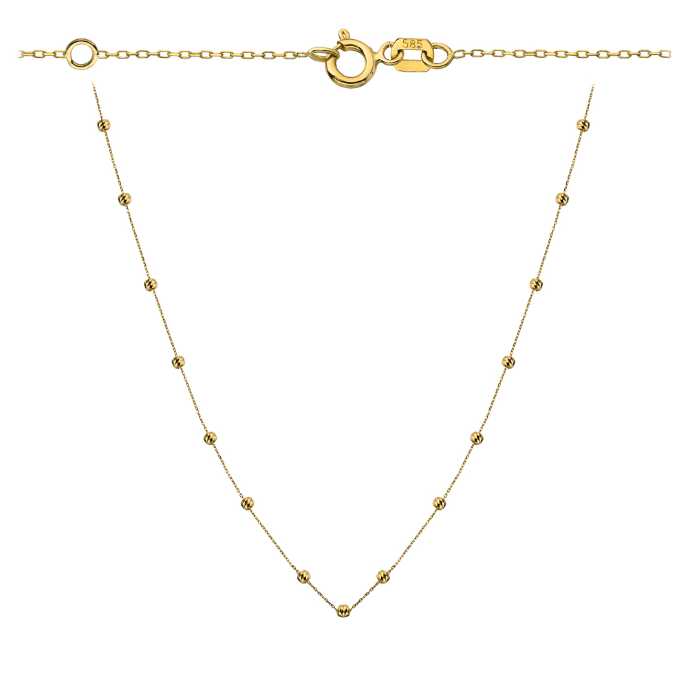 Naszyjnik złoty choker diamentowane kulki 39cm FUG3-21-N00396-2 1