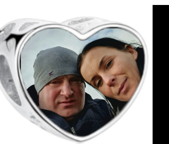 Charms • Zawieszka ze zdjęciem i grawerem • Serce ażurowe 2
