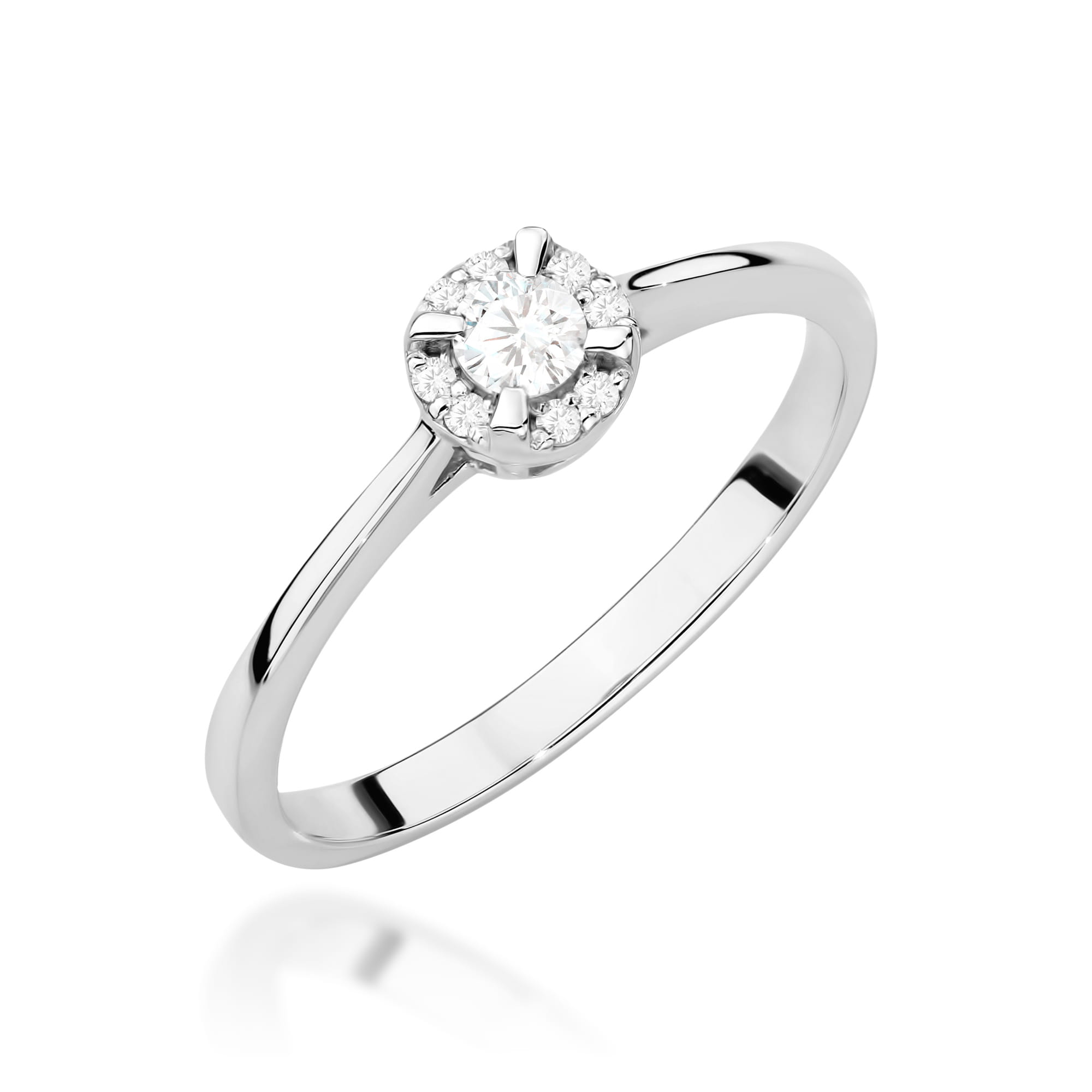 Pierścionek zaręczynowy z białego złota z brylantami 0.14ct 4