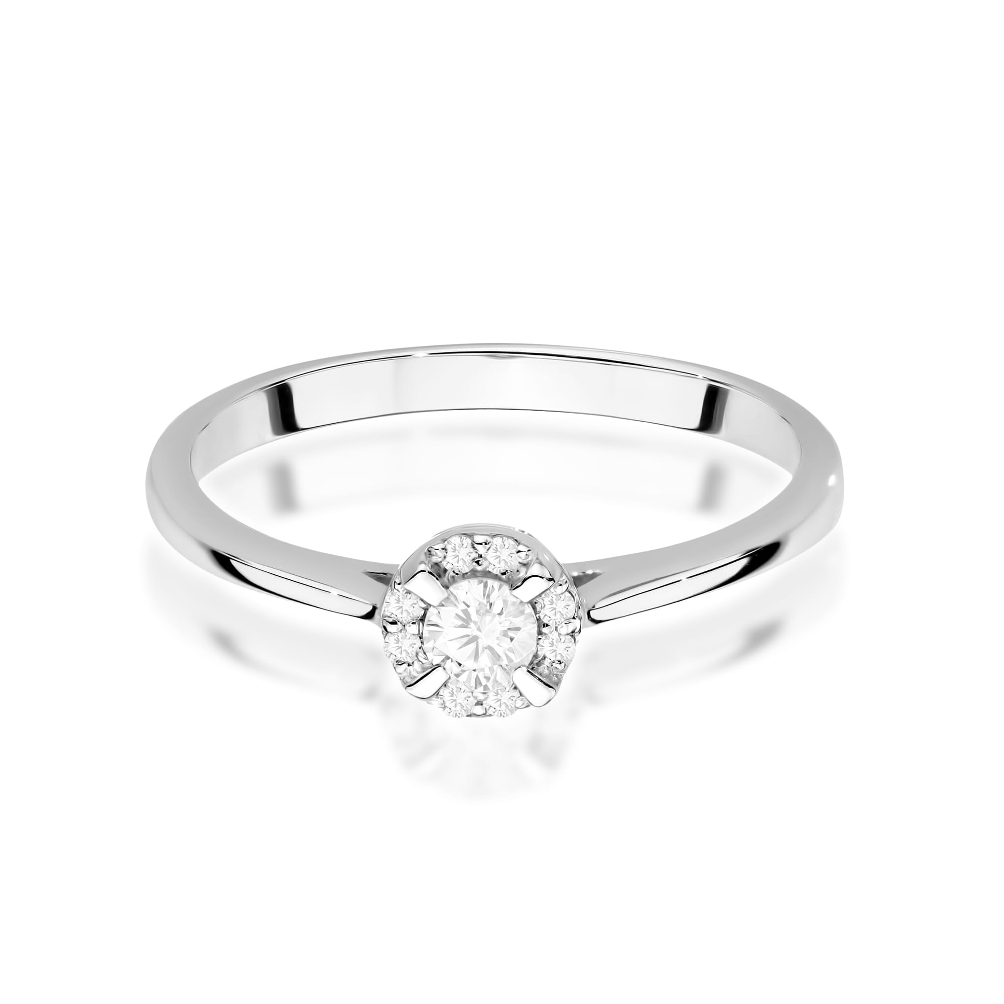 Pierścionek zaręczynowy z białego złota z brylantami 0.14ct 3