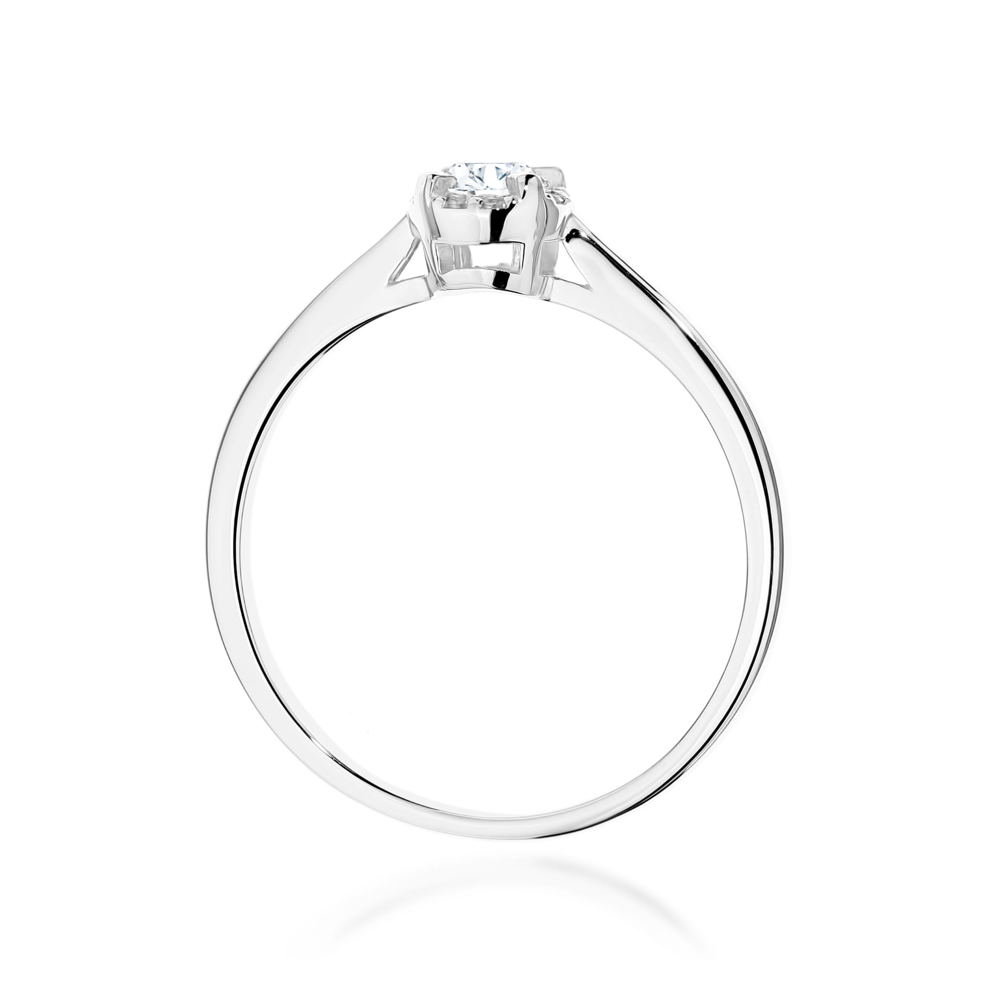 Pierścionek zaręczynowy z białego złota z brylantami 0.14ct 1