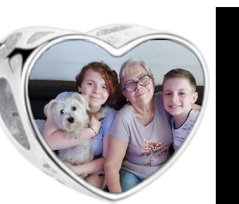 Charms • Zawieszka ze zdjęciem i grawerem • Serce ażurowe 2