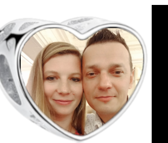 Charms • Zawieszka ze zdjęciem i grawerem • Serce ażurowe 2