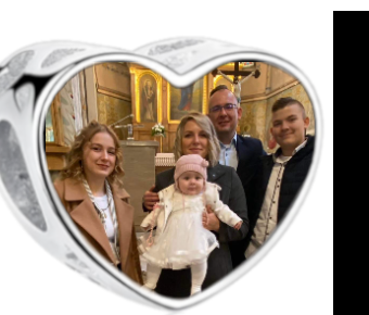 Charms • Zawieszka ze zdjęciem • Serce • Granatowa cyrkonia 1