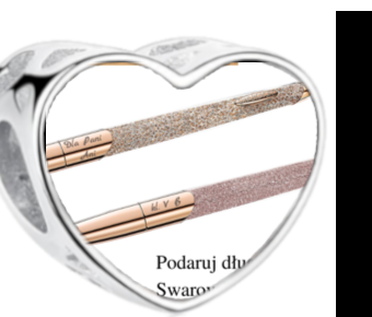 Charms • Zawieszka ze zdjęciem • Serce ażur • Różowe cyrkonie 2