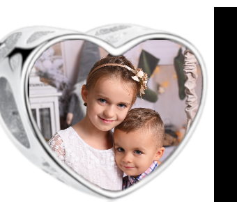 Charms • Zawieszka ze zdjęciem i grawerem • Serce ażurowe 2
