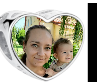 Charms • Zawieszka ze zdjęciem i grawerem • Serce ażurowe 2