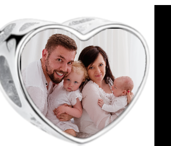 Charms • Zawieszka ze zdjęciem i grawerem • Serce ażurowe 2