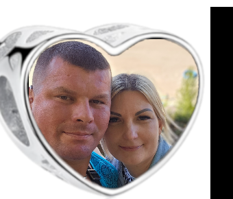 Charms • Zawieszka ze zdjęciem i grawerem • Serce ażurowe 2