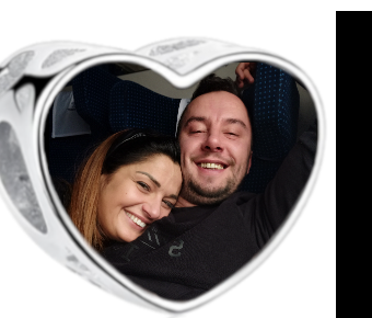 Charms • Zawieszka ze zdjęciem i grawerem • Serce ażurowe 1