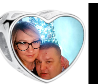 Charms • Zawieszka ze zdjęciem • Serce ażur • Różowe cyrkonie 2