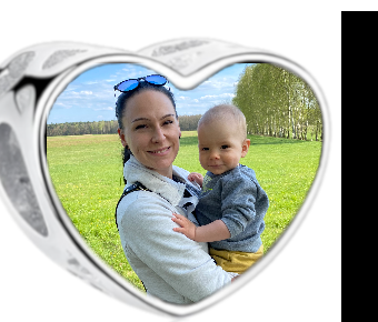 Charms • Zawieszka ze zdjęciem i grawerem • Serce ażurowe 2