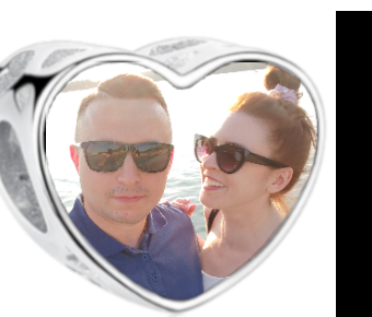 Charms • Zawieszka ze zdjęciem i grawerem • Serce ażurowe 2