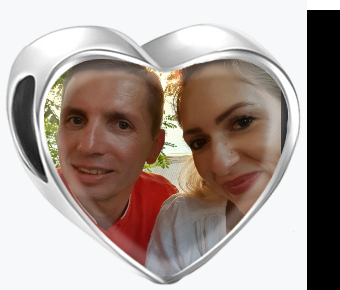 Charms • Zawieszka ze zdjęciem • Serce • Różowe cyrkonie 2