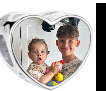 Charms • Zawieszka ze zdjęciem i grawerem • Serce ażurowe 2