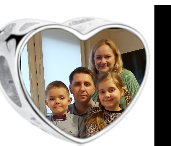 Charms • Zawieszka ze zdjęciem i grawerem • Serce ażurowe 2