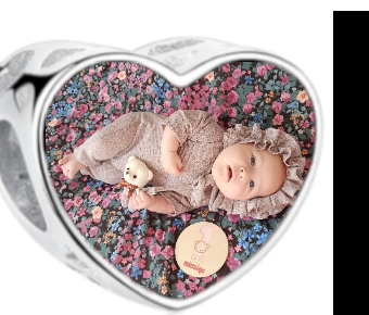 Charms • Zawieszka ze zdjęciem i grawerem • Serce ażurowe 2
