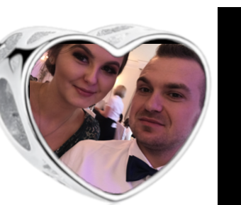 Charms • Zawieszka ze zdjęciem i grawerem • Serce ażurowe 2