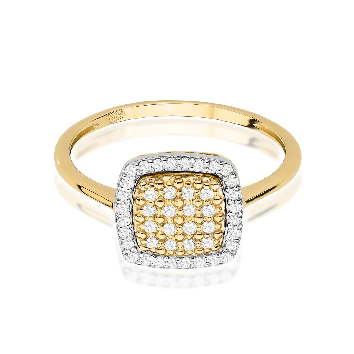 Pierścionek zaręczynowy z żółtego złota z brylantami 0.28 ct 3