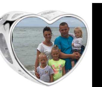 Charms • Zawieszka ze zdjęciem i grawerem • Serce ażurowe 2