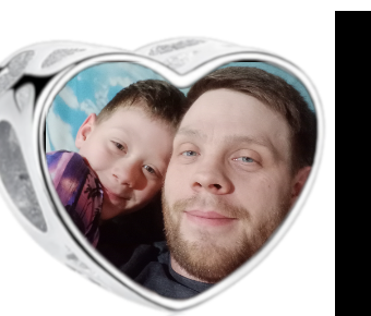 Charms • Zawieszka ze zdjęciem i grawerem • Serce ażurowe 2