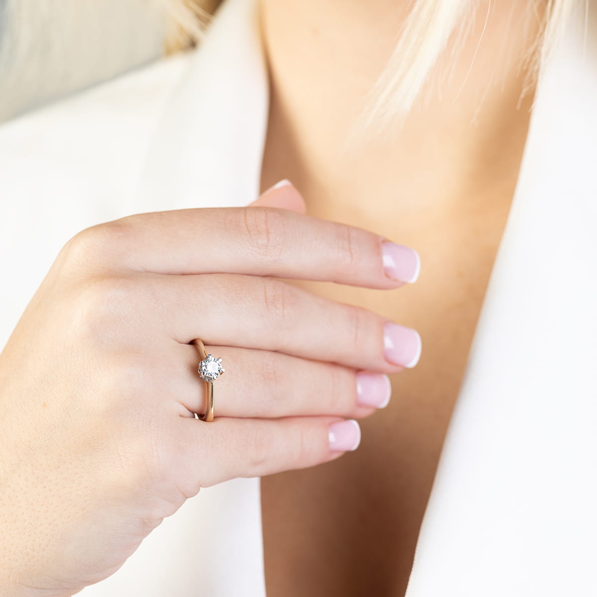 Pierścionek zaręczynowy z żółtego złota z diamentem laboratoryjnym 0.30ct 4