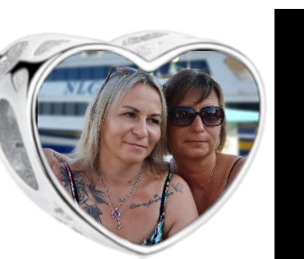 Charms • Zawieszka ze zdjęciem i grawerem • Serce ażurowe 2
