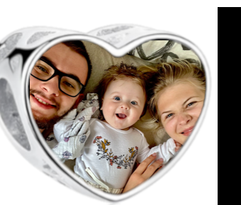 Charms • Zawieszka ze zdjęciem i grawerem • Serce ażurowe 2