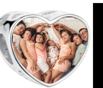 Charms • Zawieszka ze zdjęciem • Serce • Granatowa cyrkonia 2