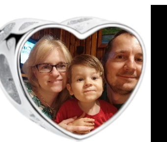 Charms • Zawieszka ze zdjęciem • Serce • Granatowa cyrkonia 2