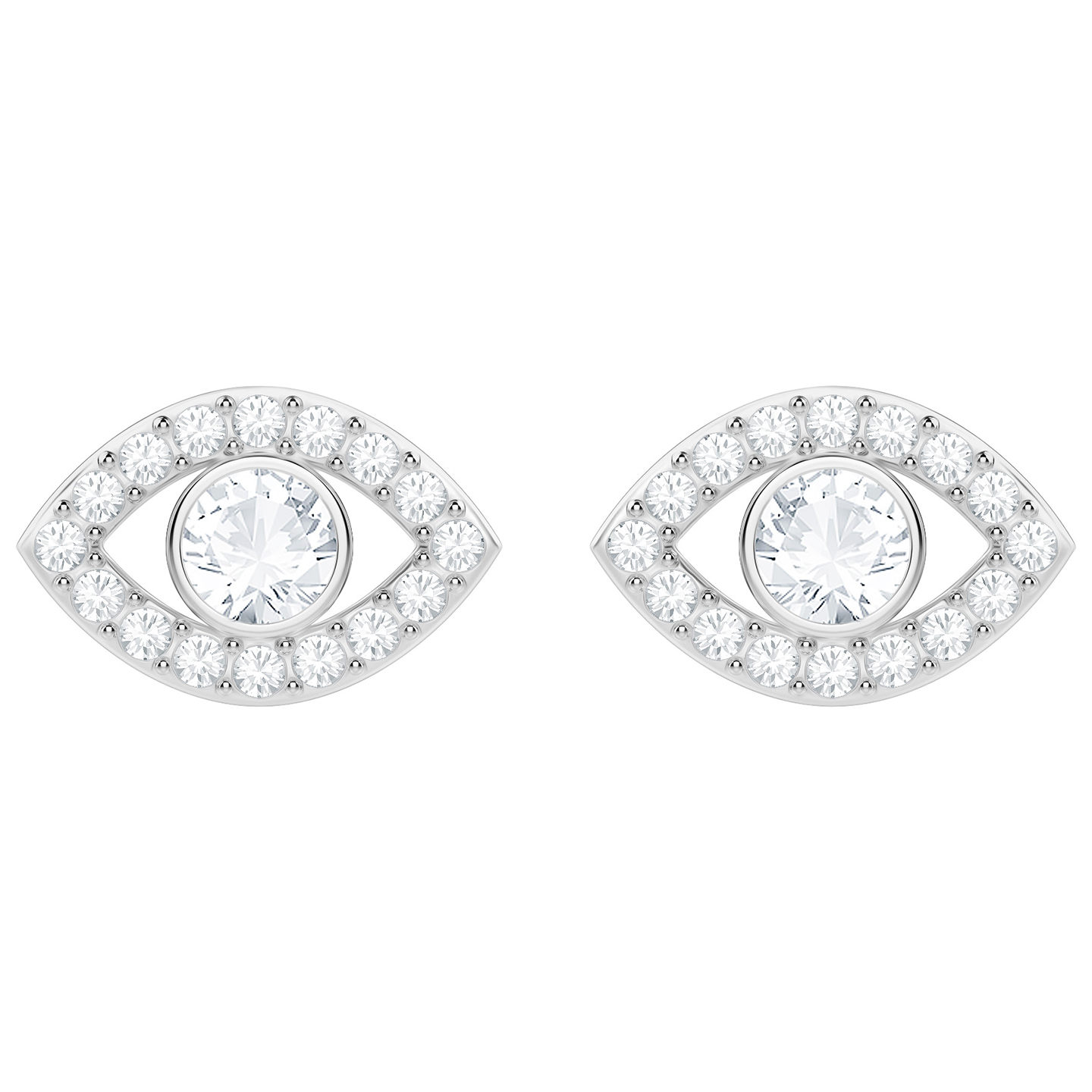 Kolczyki SWAROVSKI • Luckily Evil Eye Pierced Earrings, White, Rhodium plating 5377741 1