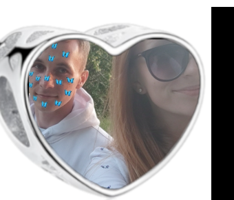 Charms • Zawieszka ze zdjęciem i grawerem • Serce ażurowe 2