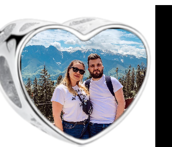 Charms • Zawieszka ze zdjęciem i grawerem • Serce ażurowe 1