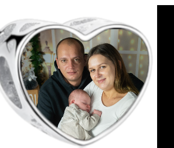 Charms • Zawieszka ze zdjęciem i grawerem • Serce ażurowe 1