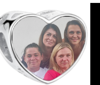 Charms • Zawieszka ze zdjęciem i grawerem • Serce ażurowe 2