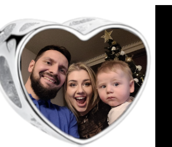 Charms • Zawieszka ze zdjęciem • Serce ażur • Różowe cyrkonie 1