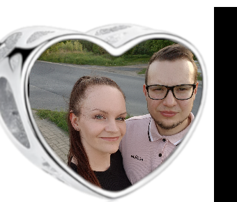 Charms • Zawieszka ze zdjęciem i grawerem • Serce ażurowe 2