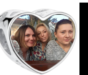 Charms • Zawieszka ze zdjęciem i grawerem • Serce ażurowe 1