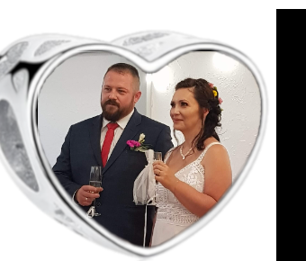 Charms • Zawieszka ze zdjęciem i grawerem • Serce ażurowe 2
