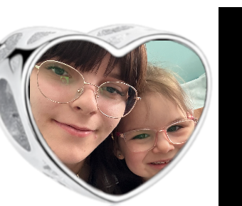 Charms • Zawieszka ze zdjęciem i grawerem • Serce ażurowe 2